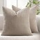 MIULEE Decorative Corduroy Pillow Covers Soft Solid Pack of 2 Cushion Cases Boho Square Throw Pillow Covers Light Brown Farmhouse Pillowcases for Couch Sofa Bed Living Room Home Decor 18 x 18 Inch