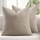 MIULEE Decorative Corduroy Pillow Covers Soft Solid Pack of 2 Cushion Cases Boho Square Throw Pillow Covers Light Brown Farmhouse Pillowcases for Couch Sofa Bed Living Room Home Decor 18 x 18 Inch