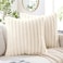 MIULEE Faux Fur Decorative Throw Pillow Covers 18x18 Inch Set of 2 Modern Spring Home Decor Soft Plush Couch Pillows Cozy Fluffy Cushion Covers for Sofa Bed Beige