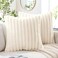 MIULEE Faux Fur Decorative Throw Pillow Covers 18x18 Inch Set of 2 Modern Spring Home Decor Soft Plush Couch Pillows Cozy Fluffy Cushion Covers for Sofa Bed Beige