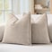 MIULEE Pack of 2 Beige Decorative Pillow Covers 24x24 Inch Soft Chenille Luxurious Couch Throw Pillows Farmhouse Cushion Covers Euro Shams with Elegant Design for Sofa Bed Living Room Spring Decor