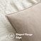 MIULEE Pack of 2 Beige Decorative Pillow Covers 24x24 Inch Soft Chenille Luxurious Couch Throw Pillows Farmhouse Cushion Covers Euro Shams with Elegant Design for Sofa Bed Living Room Spring Decor