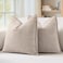 MIULEE Pack of 2 Beige Decorative Pillow Covers 24x24 Inch Soft Chenille Luxurious Couch Throw Pillows Farmhouse Cushion Covers Euro Shams with Elegant Design for Sofa Bed Living Room Spring Decor