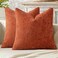 MIULEE Pack of 2 Burnt Orange Decorative Pillow Covers 18x18 Inch Soft Chenille Couch Throw Pillows Farmhouse Cushion Covers for Home Decor Sofa Bedroom Living Room