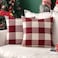 MIULEE Pack of 2 Christmas Farmhouse Checkers Buffalo Plaids Polyester Linen Soft Soild Square Porch Throw Pillow Covers Home Decor Cushion Case for Sofa Bedroom Outdoor 20 x 20 Inch Red and White