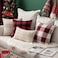 MIULEE Pack of 2 Christmas Farmhouse Checkers Buffalo Plaids Polyester Linen Soft Soild Square Porch Throw Pillow Covers Home Decor Cushion Case for Sofa Bedroom Outdoor 20 x 20 Inch Red and White