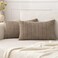 MIULEE Pack of 2 Corduroy Decorative Lumbar Throw Pillow Covers 20x12 Inch Soft Boho Striped Pillow Covers Modern Farmhouse Home Decor for Sofa Living Room Couch Bed Light Brown