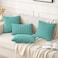 MIULEE Pack of 2 Corduroy Decorative Throw Pillow Covers 18x18 Inch Soft Boho Striped Pillow Covers Modern Farmhouse Home Decor for Summer Sofa Living Room Couch Bed Aqua Green