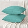 MIULEE Pack of 2 Corduroy Decorative Throw Pillow Covers 18x18 Inch Soft Boho Striped Pillow Covers Modern Farmhouse Home Decor for Summer Sofa Living Room Couch Bed Aqua Green