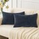 MIULEE Pack of 2 Couch Throw Pillow Covers 12x20 Inch Soft Navy Blue Chenille Lumbar Pillow Covers for Sofa Living Room Solid Dyed Cases