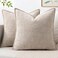 MIULEE Pack of 2 Couch Throw Pillow Covers 18x18 Inch Taupe Farmhouse Decorative Pillow Covers with Stitched Edge Tan Soft Chenille Solid Dyed Pillow Covers for Sofa Bed Living Room