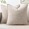 MIULEE Pack of 2 Couch Throw Pillow Covers 18x18 Inch Taupe Farmhouse Decorative Pillow Covers with Stitched Edge Tan Soft Chenille Solid Dyed Pillow Covers for Sofa Bed Living Room