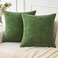 MIULEE Pack of 2 Couch Throw Pillow Covers 18x18Inch Soft Moss Green Spring Chenille Pillow Covers for Sofa Living Room Solid Dyed Pillow Cases