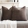 MIULEE Pack of 2 Dark Brown Decorative Pillow Covers 18x18 Inch Soft Chenille Couch Throw Pillows Farmhouse Cushion Covers for Home Decor Sofa Bedroom Living Room