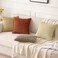 MIULEE Pack of 2 Dark Rust Corduroy Decorative Pillow Covers 20x20 Inch Soft Boho Striped Throw Pillow Covers Modern Farmhouse Home Decor for Summer Sofa Living Room Couch Bed