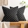 MIULEE Pack of 2 Decorative Burlap Linen Euro Sham Throw Pillow Covers for Sofa Couch Bed 24x24 Inch Modern Farmhouse Pillowcase Rustic Woven Textured Cushion Cover Black