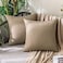 MIULEE Pack of 2 Decorative Outdoor Solid Waterproof Throw Pillow Covers Faux Linen Garden Farmhouse Cushion Cases for Patio Tent Balcony Couch Sofa 16x16 Inch Khaki