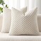 MIULEE Pack of 2 Decorative Throw Pillow Covers 20x20 Inch Soft Boho Striped Textured Corduroy Pillow Covers Modern Farmhouse Home Decor for Couch Bed Sofa Living Room Cream White