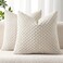 MIULEE Pack of 2 Decorative Throw Pillow Covers 20x20 Inch Soft Boho Striped Textured Corduroy Pillow Covers Modern Farmhouse Home Decor for Couch Bed Sofa Living Room Cream White