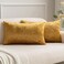 MIULEE Velvet Throw Pillow Covers 12x20 Inch Pack of 2 Dark Gold Soft Solid Lumbar Decorative Pillow Covers Modern Luxury Home Decor for Chair Couch Sofa Bedroom Livingroom
