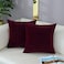mixeoo Comfy Burgundy Red Throw Pillow Covers Decorative Lumbar Solid Rectangle Thick Velvet Super Soft Cushion Cases Home Decor for Sofa Couch Living Room Chair Set of 2 14 x 14 Inch