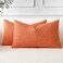 OTOSTAR Pack of 2 Throw Pillow Covers 12x20 Inch Linen Orange Pillowcases Farmhouse Decorative Solid Pillow Covers 30x50 cm Lumbar Cushion Case for Home Decor Sofa Couch Bed Orange