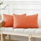 OTOSTAR Pack of 2 Throw Pillow Covers 12x20 Inch Linen Orange Pillowcases Farmhouse Decorative Solid Pillow Covers 30x50 cm Lumbar Cushion Case for Home Decor Sofa Couch Bed Orange