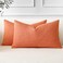 OTOSTAR Pack of 2 Throw Pillow Covers 12x20 Inch Linen Orange Pillowcases Farmhouse Decorative Solid Pillow Covers 30x50 cm Lumbar Cushion Case for Home Decor Sofa Couch Bed Orange
