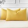 OTOSTAR Pack of 2 Throw Pillow Covers 12x20 Inch Linen Yellow Pillowcases Farmhouse Decorative Solid Pillow Covers 30x50 cm Lumbar Cushion Case for Home Decor Sofa Couch Bed Yellow