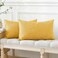 OTOSTAR Pack of 2 Throw Pillow Covers 12x20 Inch Linen Yellow Pillowcases Farmhouse Decorative Solid Pillow Covers 30x50 cm Lumbar Cushion Case for Home Decor Sofa Couch Bed Yellow
