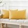OTOSTAR Pack of 2 Throw Pillow Covers 16x24 Inch Linen Yellow Pillowcases Farmhouse Decorative Solid Pillow Covers 40x60 cm Lumbar Cushion Case for Home Decor Sofa Couch Bed Yellow