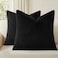 Pallene Faux Fur Plush Throw Pillow Covers 18x18 Set of 2 Luxury Soft Fluffy Cozy Decorative Pillow Covers for Sofa Couch Living Room Black