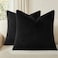 Pallene Faux Fur Plush Throw Pillow Covers 18x18 Set of 2 Luxury Soft Fluffy Cozy Decorative Pillow Covers for Sofa Couch Living Room Black