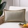 Phantoscope Farmhouse Solid Throw Decorative Pillow Cover Burlap Linen Trimmed Tailored Edges Outdoor Pillow Beige 12 x 20 inches 30 x 50 cm