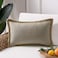 Phantoscope Farmhouse Solid Throw Decorative Pillow Cover Burlap Linen Trimmed Tailored Edges Outdoor Pillow Beige 12 x 20 inches 30 x 50 cm