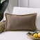 Phantoscope Farmhouse Throw Decorative Pillow Cover Burlap Linen Trimmed Tailored Edges Outdoor Pillow GeometricPattern Coffee 12 x 20 inches 30 x 50 cm