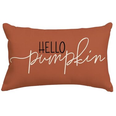 RABUSOFA Fall Pillow Covers 12x20 InchRust Autumn Hello Pumpkin Pillows Decorative Throw PillowsLumbar Outdoor Thanksgiving Cushion Cover Farmhosue Fall Decor for Bedroom Couch Sofa