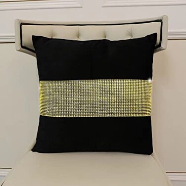 San Tungus Gold Rhinestone Throw Pillow Cases Black Pillow CasesThrow Pillows for Living Room Sofa 18 x 18