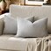 GIGIZAZA Silver Grey Velvet Decorative Throw Pillow Covers for Sofa Bed 2 Pack Soft Cushion Cover