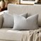 GIGIZAZA Silver Grey Velvet Decorative Throw Pillow Covers for Sofa Bed 2 Pack Soft Cushion Cover