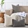 Sunkifover Textured Boucle Pillow Covers 18x18 Inches Decorative Pillowcase Cushion Cover for Sofa Couch Bed Bedroom Living Room Home Decro Cream