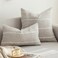 vctops Rustic Striped Cotton Linen Decorative Throw Pillow Cover Embroidery Square Cushion Cover Pillowcase for Sofa Bedroom Couch Stripe Coffee 20x20