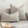 vctops Rustic Striped Cotton Linen Decorative Throw Pillow Cover Embroidery Square Cushion Cover Pillowcase for Sofa Bedroom Couch Stripe Coffee 20x20