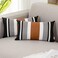 Vfuty 2 Pack 12x20 Lumbar Throw Pillow Covers Faux Leather Cotton Canvas with Black Stripes Rectangular Decorative Pillow Case for Living Room Sofa Couch Bedroom Modern Farmhouse Home Decor