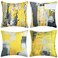Wosendy Yellow and Grey Throw Pillow Covers Decorative Accent Pillows Velvet Sofa Pillows for Living Room Bedroom Chair Couch Set of 4 Pack 20 x 20 inch