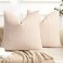 YCOLL Fall Pillow Covers 18x18 Modern Accent Throw Pillow Covers Set of 2 Burnt Orange Striped Patchwork Linen Decorative Pillows Cushion Covers for Couch Chair Bedroom Home Decor