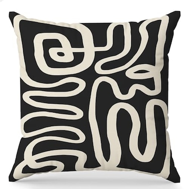 Yomisex Black and Cream Pillow Cover 18x18 Black and Cream Abstract Decorate Pillow Cover for Living Room Couch Bed Home Bedroom Decor