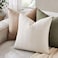 ZeeMart Linen Checked Throw Pillow Covers Set of 2 18x18 Inch IvoryCream Farmhouse Decorative Single Sided Grid Embroidered Couch Pillow Cases Off White Cotton Linen Cushion Covers