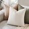 ZeeMart Linen Checked Throw Pillow Covers Set of 2 18x18 Inch IvoryCream Farmhouse Decorative Single Sided Grid Embroidered Couch Pillow Cases Off White Cotton Linen Cushion Covers