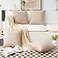 Home Brilliant Throw Pillow Covers 18x18 Lined Linen Square Pillow Covers for Couch Sofa Decor Set of 4 Light Linen 18 inch